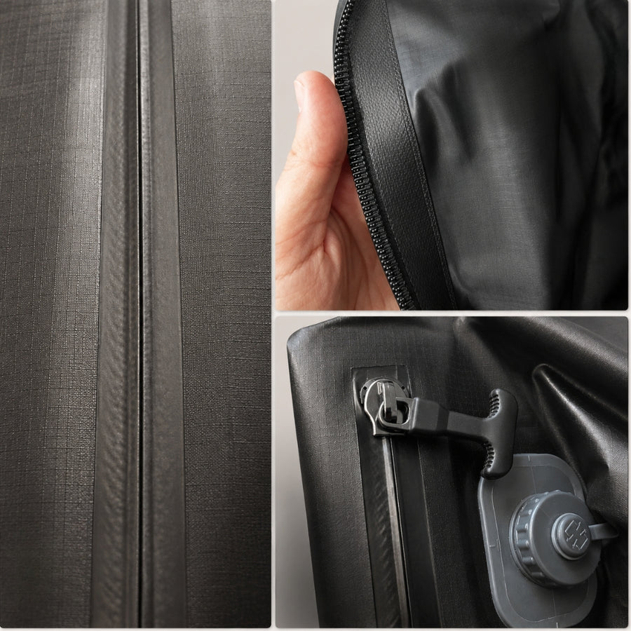 Image illustrant le zip ripstop de la housse de compression JustBackpacker